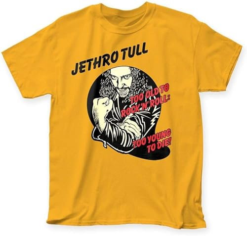 Jethro Tull Too Old to Rock 'n' Roll Too Young to Die Album Cover T-Shirt Top Yellow Banana Yellow