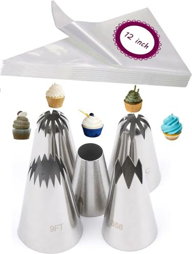 Eclairs Churros Macaron Meringues Lot de 25 grands poches à douille avec poches 30,5 cm pour décoration de gâteaux, cupcakes, cookies