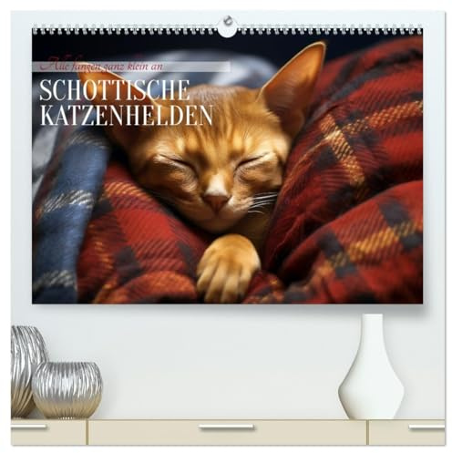 Schottische Katzenhelden (hochwertiger Premium Wandkalender 2026 DIN A2 quer), Kunstdruck in Hochglanz: Seeungeheuer, nehmt euch in Acht! (CALVENDO Spass)