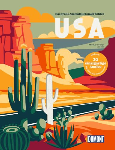 USA - Das große Ausmalbuch nach Zahlen (DUMONT Geschenkbuch)
