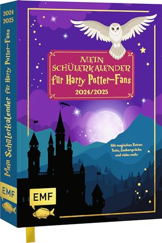 Mein Schülerkalender für Harry Potter-Fans! 2024/2025: Der Timer für Harry Potter-Fans mit vielen Extras: Tests, Zaubersprüche und vieles mehr – Mit goldener Glanzfolie und Leseband