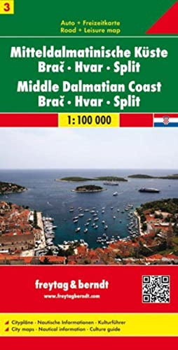 Mitteldalmatinische Küste, Brac - Hvar - Split: Auto + Freizeitkarte - Maßstab 1:100.000 (freytag & berndt Straßenkarte, Band 705)
