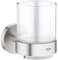 Grohe Essentials Glas mit Halter, supersteel, 1 Stück, 40447DC1 Silber