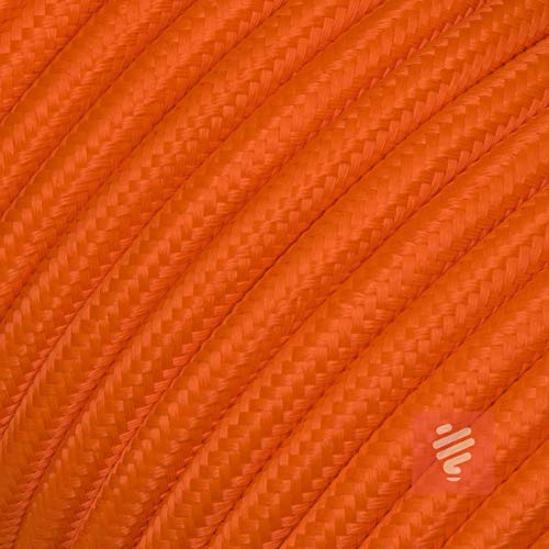Textilkabel für Lampe, Rundkabel, dreiadrig (3x0.75mm²), Orange - 5 Meter