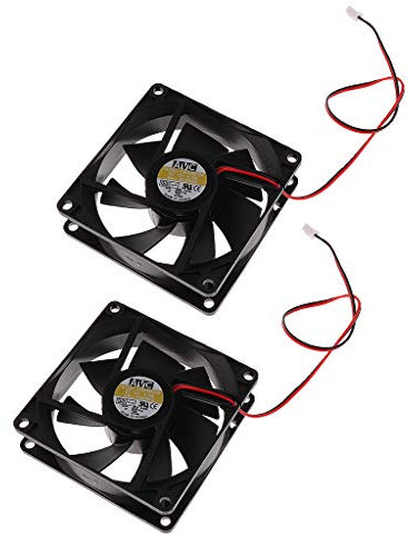 Almencla 2pcs 80mm X 80mm X 25mm 8025mm 2 Broches DC Ventilateur Silencieux 12V sans Brosse pour Boîtier D'ordinateur