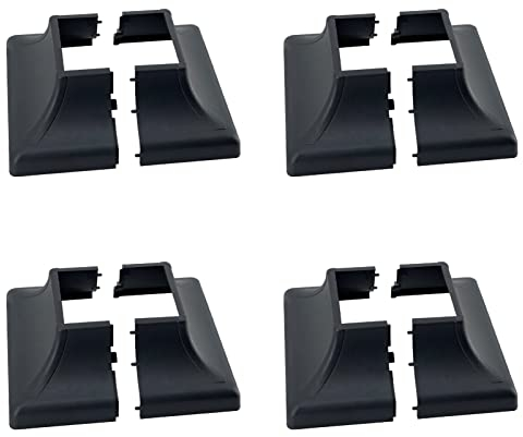 Myard Ineinandergreifende Pfostenabdeckung für 5,1 x 5,1 cm Pfosten mit 11,4 x 11,4 cm Bodenmontageplatte – schnelle Installation auf Füßen der Veranda, Treppengeländer, Geländer, Zaun (4 Stück,
