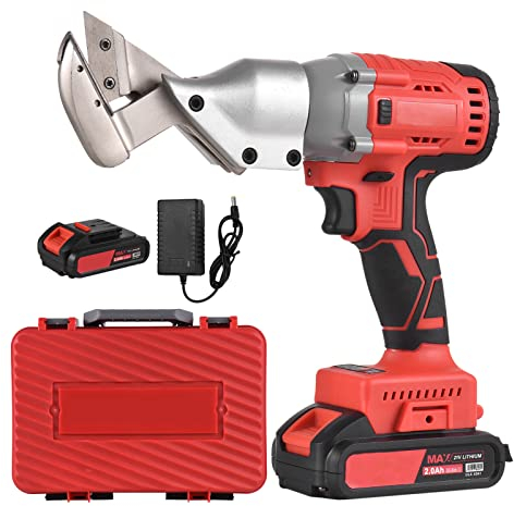 21 V bürstenlose Mini-Akku-Blechschere, 2,0 Ah, wiederaufladbarer Li-Ionen-Akku, elektrische Schere, Blechschere, Schere, stufenlose Geschwindigkeitsregulierung, 320 nm, tragbares Elektrowerkzeug zum