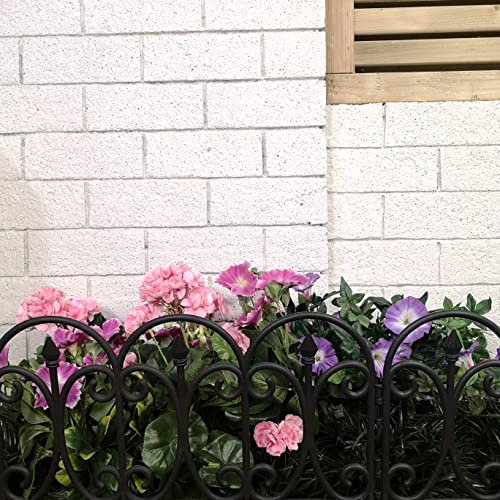 Samuel ALEXANDER 2 x 23cm x 57cm 4 Piece Black Ornate Garden Border Fence Edging