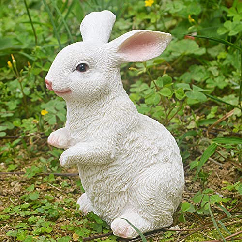 MFFIRE Hase Figuren Statue, Osterhase Gartenfiguren Deko Aus Harz, Kaninchen Statue Deko Tier Figur Für Garten, Miniaturhandwerk Für Weihnachten, Ostern,1