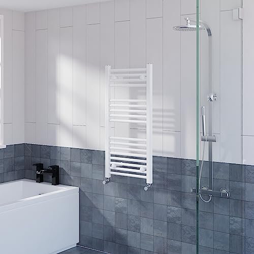 Warmehaus Straight Heated Towel Rail Radiator Ladder for Bathroom Wall Mounted White 900x450mm