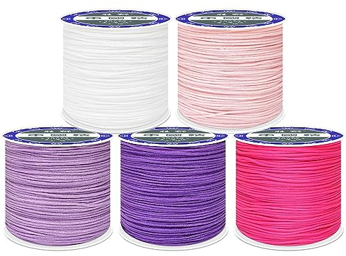 TOKYMOON 0,8 mm 45 m Gemischten farbigen Socken Faden Schnur für DIY Halskette Armband Handwerk Schmuckherstellung elastische Schnur Stretchfaden Draht Stoff Crafting String Rose+Lila