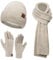 ZASFOU Damen Winter Mütze Schal Touchscreen Handschuhe Set Thermo Beanie Wintermütze Strickmütze Schlauchschal Winterhandschuhe Geschenk für Frauen