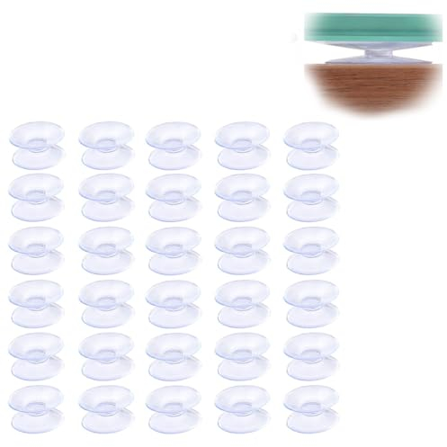 LJFEA 30 Stück Saugnäpfe, multifunktional, Silikon-Gummi, Saugnäpfe, doppelseitig, rutschfest, Glasplatte (Größe: 20 mm)