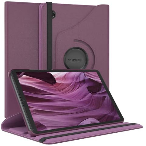 EAZY CASE - Funda para Samsung Galaxy Tab A9 Protectora Tablet Smart Cover Soporte Giratorio Estuche Plegable 360° rotativo con función Atril Cuero sintético Lila