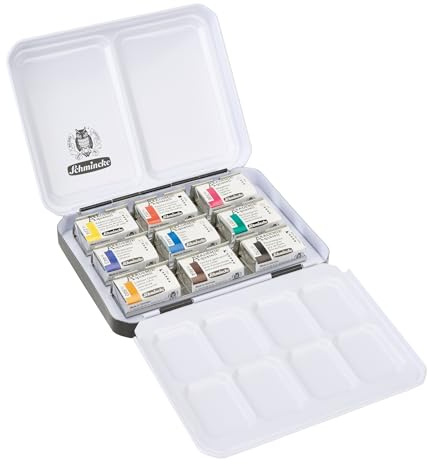 Schmincke AKADEMIE Aquarell Farbkasten Metall 9 x 1/1 Näpfchen, 75 789 097