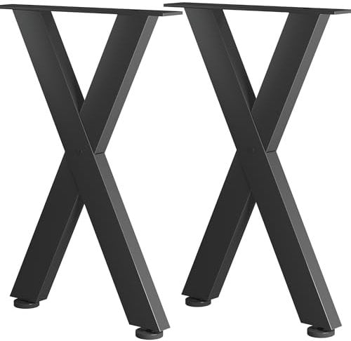 Ronistar Heavy Duty Table Legs Set (2 PCS, H72.5cm x W60cm) - Industrial X Shape DIY Furniture Legs for Coffee Table, Office Table, Breakfast Bar, Stand Bench (Non-Integrated)