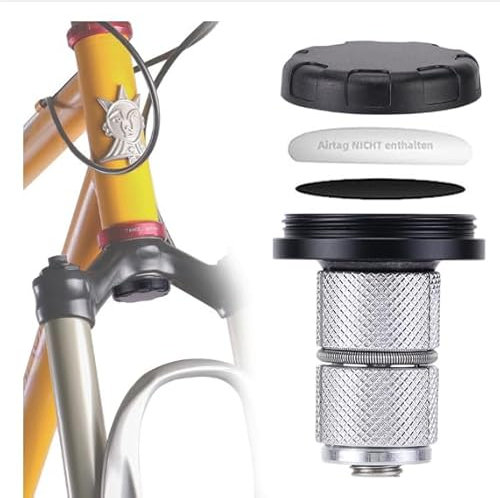 KOOLEVER AirTag Fahrradhalterung für Gabel, Anti-Diebstahl-Schutz für MTB-Federgabel, 18-30mm wasserdichte Versteckte AirTag-Fahrradhalterung, Halterung Fahrrad für Gabel