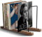 Luqixcey Vinyl Record Storage Holder, Wood & Metal Vinyl Holder lp Storage Box, Record Display Stand Music Albums Rack, Display Up to 50 LP Albums DVDs CDs, for Modern Home Office Desktop