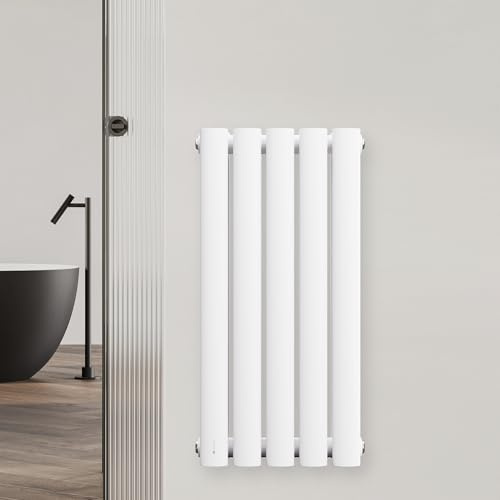 blumfeldt Heizkörper Mittelanschluss - 360 W Wandheizkörper, Pulverbeschichteter Stahl, Energiesparender Warmwasserbetrieb, ½''-Mittelanschluss, Doppellagig, 60x30 cm, Weiß