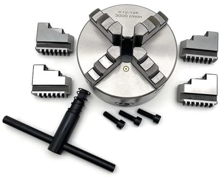 Mandrin de tour 4 mors 125 mm Mandrin autocentrant 4 mors K12-125 Mandrin métallique Mandrin à spirale