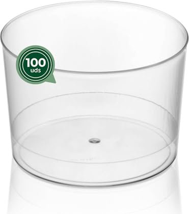 Maxi Products - 100 Vasos Chiquito Plástico Reutilizables - 210 cc - Vasos Reciclables - Vasos Chiquito - Fiestas, Eventos y Celebraciones - VASO CHIQUITO POSTRE