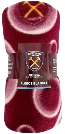 West Ham United Blanket Fleece Throw Blowing Baubbles