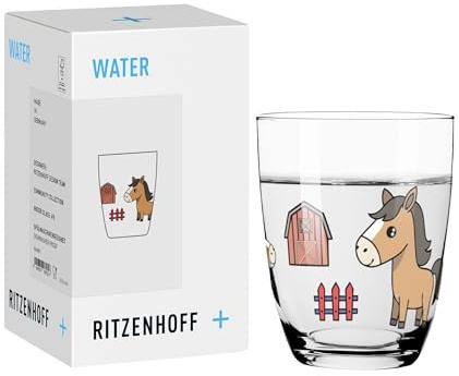 RITZENHOFF 8361007 Wasserglas 210 ml, Kids Design Team – farbenfrohes Kindermotiv voller Fantasie und Abenteuer – Made in Germany