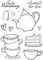 Efco Stempel Clear Tee / Kaffee, transparent, A7/ 74 x 105 mm, 10-teilig