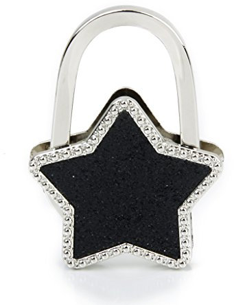 Accroche Sac Porte-Sac Crochet de Sac à Main Pliable Forme Etoile (Noir)