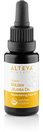 Alteya Organic Golden Jojoba Oil 20 ml - USDA Certified Organic Pure Natural Carrier Oil - Hydrating and Conditioning Treatment for Skin, Hair and Scalp