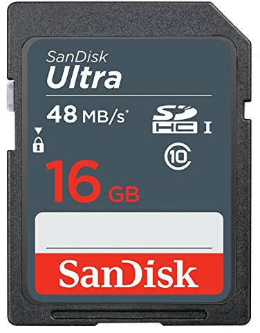 SanDisk Ultra 16GB SDHC bis zu 48 MB/Sek, Class 10 Speicherkarte