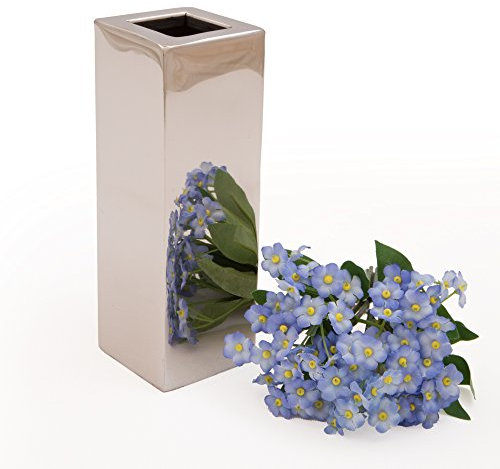ROSEMARIE SCHULZ Heidelberg Silber-Vasen Dekovase Blumenvase Tisch Silber-Chrom kleine mini Vase (15x5 cm)