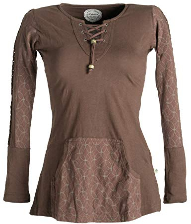 Vishes - Alternative Bekleidung - Bedrucktes Longshirt aus Baumwolle mit Kängurutasche