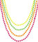 Panelize 80er Jahre Neon Perlenkette Kette Schmuck 4er Set neonfarben gelb grün pink orange