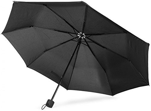 styleBREAKER stabiler Regenschirm, Taschenschirm, Schirm mit Teleskopstab 05050008, Farbe:Schwarz
