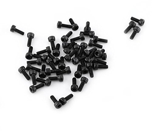 Lot de 50 vis à tête hexagonale M3 noires en alliage d'acier au carbone DIN912 4-50 mm, filetage complet, finition unie (M3 x 8 mm (filetage total)