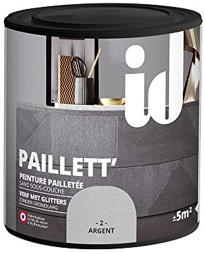 Peinture meubles et boiseries PAILLETT 500ML ARGENT - ID Paris