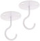2 Pack Round Ceiling Hook Metal Ceiling Plate Hanging Hook Screws Mount for Planter Flower Basket Fans (White)