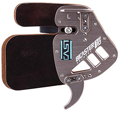 BICASTER Bogenschießen Fingertabs Fingerschutz Horween Cordovan Leder + Aluminium für Recurve Bogen (Silber, L)