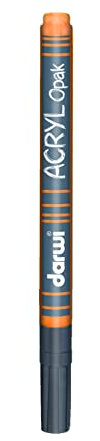 DARWI - DA0220014752C - Un Marqueur Pointe Fine 1 MM - Peinture Acrylique Opaque - Orange - 3 ML - Multi-surfaces - Loisirs Créatifs - Activité Manuelle - Bricolage - DARWI ACRYL OPAK