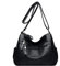PORRASSO Rétro Sac Bandouliere Femmes Sac D'épaule Multi-Poches Sac à Main Sac de Messager en Cuir PU Souple Travail Voyage Usage Quotidien Crossbody Bag Noir