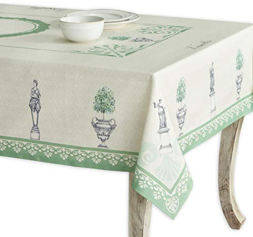 Maison d' Hermine Tischdecke, 100% Baumwolle, dekorative, waschbare, quadratische Ostertischdecke für Küche, Essen, Buffetpartys und Camping, Jardin Du Roy – Frühling/Sommer (160cm x 220cm)