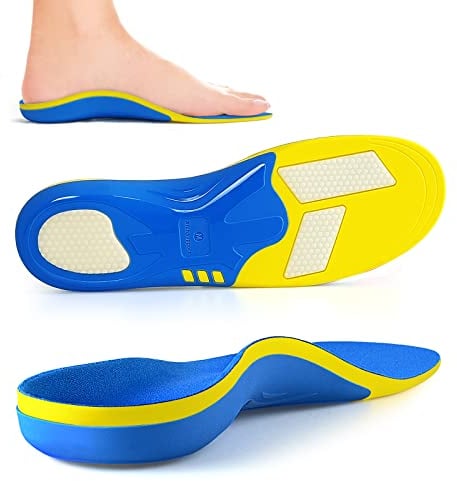 Orthopädische Einlegesohlen Gel Schuheinlagen für Plattfüße, Plantarfasziitis, Fußschmerz, Fersensporn - Einlegesohlen Arbeitsschuhe Einlegesohlen Sport Für Damen & Herren-XS blau