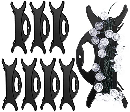 All Purpose Light and Cord Wind Up Reel Extension Cord Storage Organizer Holder Christmas Light Organizer Wrap Wind Up Value Pack for Wire Hose Storage(Black,8 Pieces)