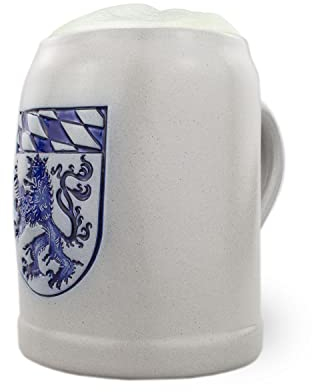 Bavariashop | PREMIUM Bierkrug Oberbayern | Handgefertigter, bayerischer Bierkrug | Wappen-Gravur Oberbayern | 0,5 Liter