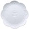 Eplze YBK Tech Elegant Round Embossed Lace Plate, Ceramic Serving Plate for Breakfast Afternoon Tea (White, 6-inch)