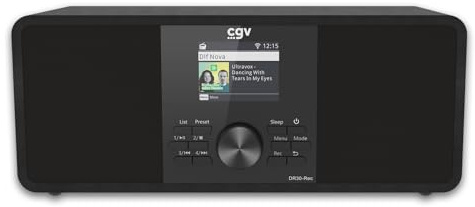 Radio Internet DR30 REC con funzione di registrazione, Dab+, FM, Bluetooth, AUX, USB, WiFi, schermo a colori TFT da 2,4 e telecomando.