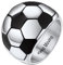 PROSTEEL Herren Statement Ring Ringgröße 59 Edelstahl personalisierter Fußball Ring Fußballfans Ring Sportlicher Modeschmuck Accessoire für Männer