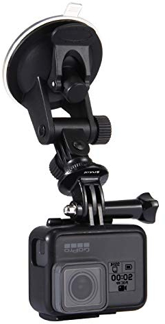PULUZ Go Pro Windscreen Mount, Go Pro Hero 12 Suction Mount Car Window Holder for GoPro Hero 11 10 9 8 7 6 5 DJI Osmo Action and Other Action Cameras