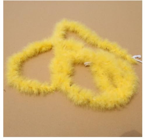 Hrlace 200cm Marabu Federboa 10g Flauschige Marabu Boa zum Basteln Natürliche Truthah Feder Boa Tlauschige Feder Girlande Weihnachtsgirlande DIY Kostüm Tanzen Hochzeit Cosplay Partydeko Gelb 1#